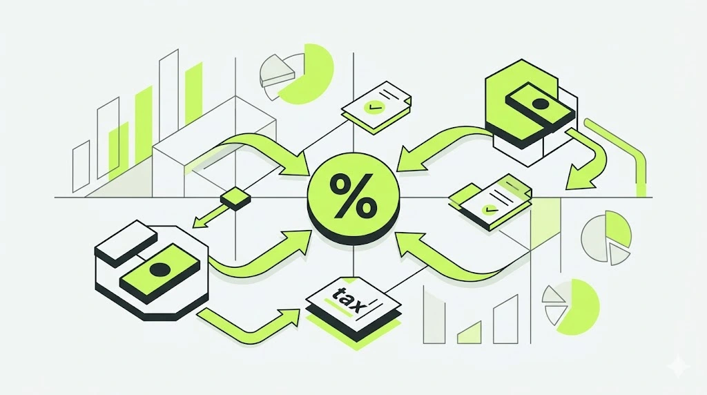Схема налогового цикла: деньги, документы, налоговая декларация и процентная ставка